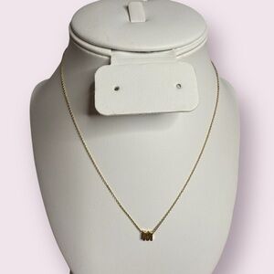 Orelia Gold Plated Mini M Initial Necklace